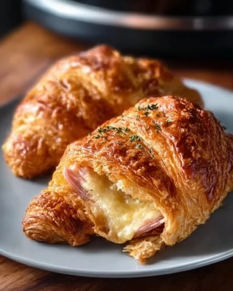 Delicious croissant wrap cooked in an air fryer for quick meal preparation