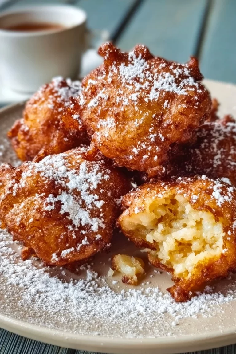Homemade air fryer apple fritters with a golden-brown crust and glaze
