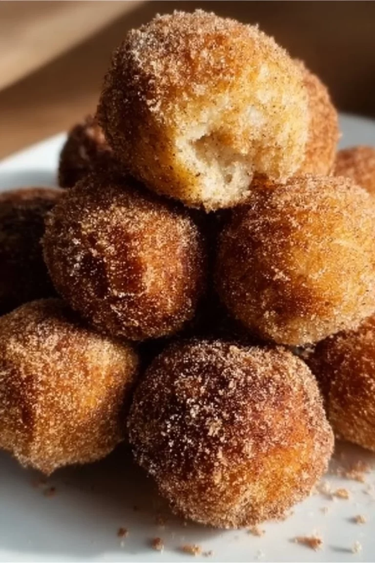 Air fryer banana donut holes served on a plate