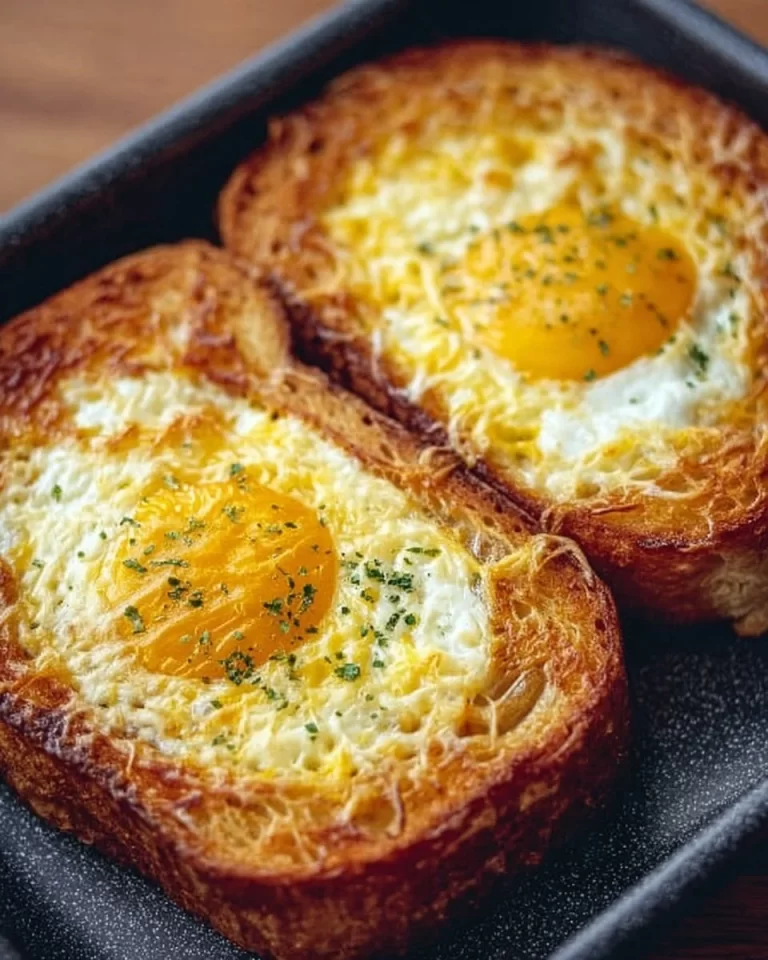 Air Fryer Egg and Cheese Toast with melted cheese and golden toast