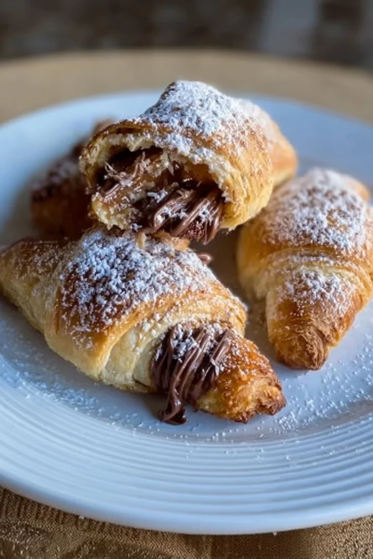 Air Fryer Snickers Crescents ready for serving, highlighting molten chocolate filling.